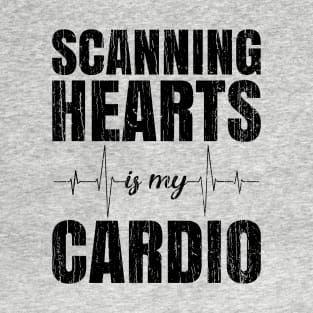 Scanning Hearts Is My Cardio // Black T-Shirt